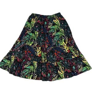 Serengeti Skirt Womens XL Crinkle Cotton Long Maxi Floral Broomstick festival